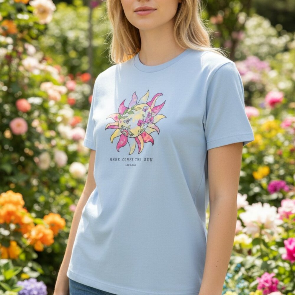 Life is Good Sun Flowers Women's Crusher Crew Tee Shirt